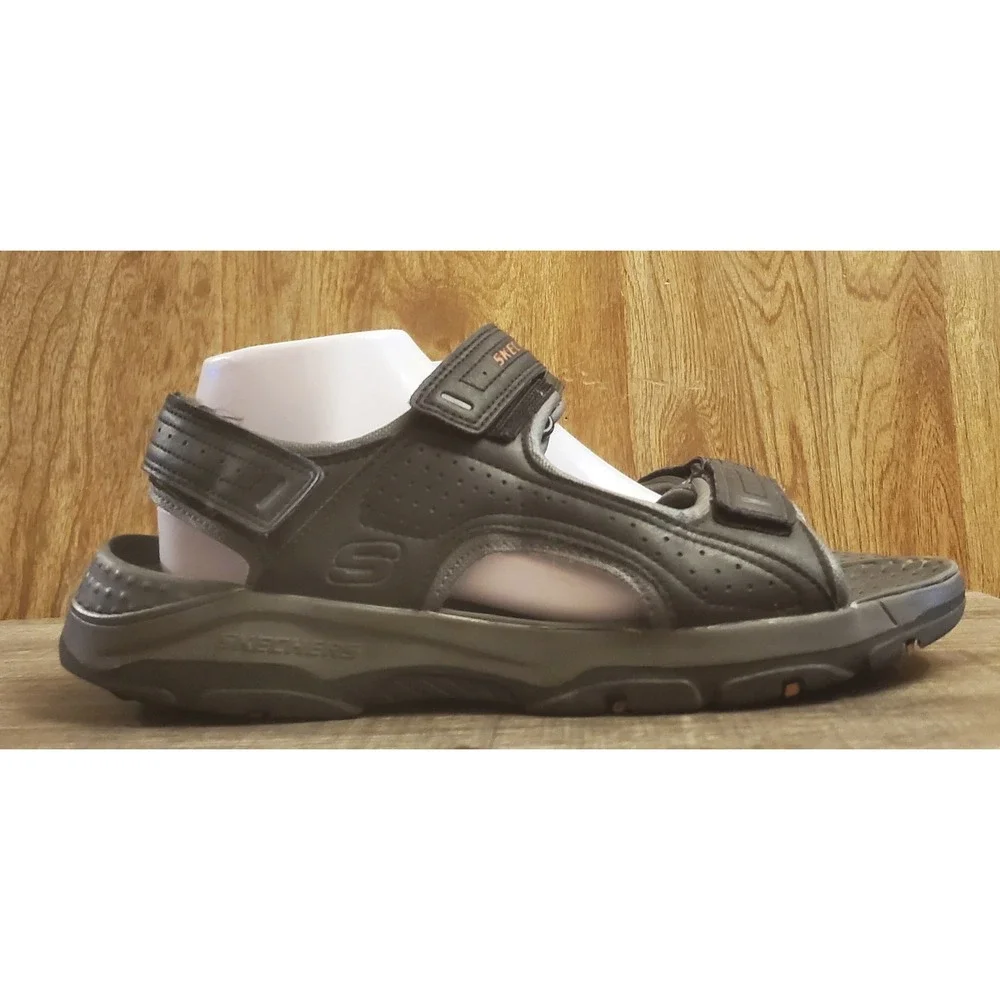 Skechers Tresmen Garo Relaxed Fit Strap Sandals Men's Size 12 Black‎
